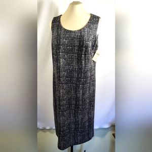 NWT Coldwater Creek black and white knit dress women's 14  #900